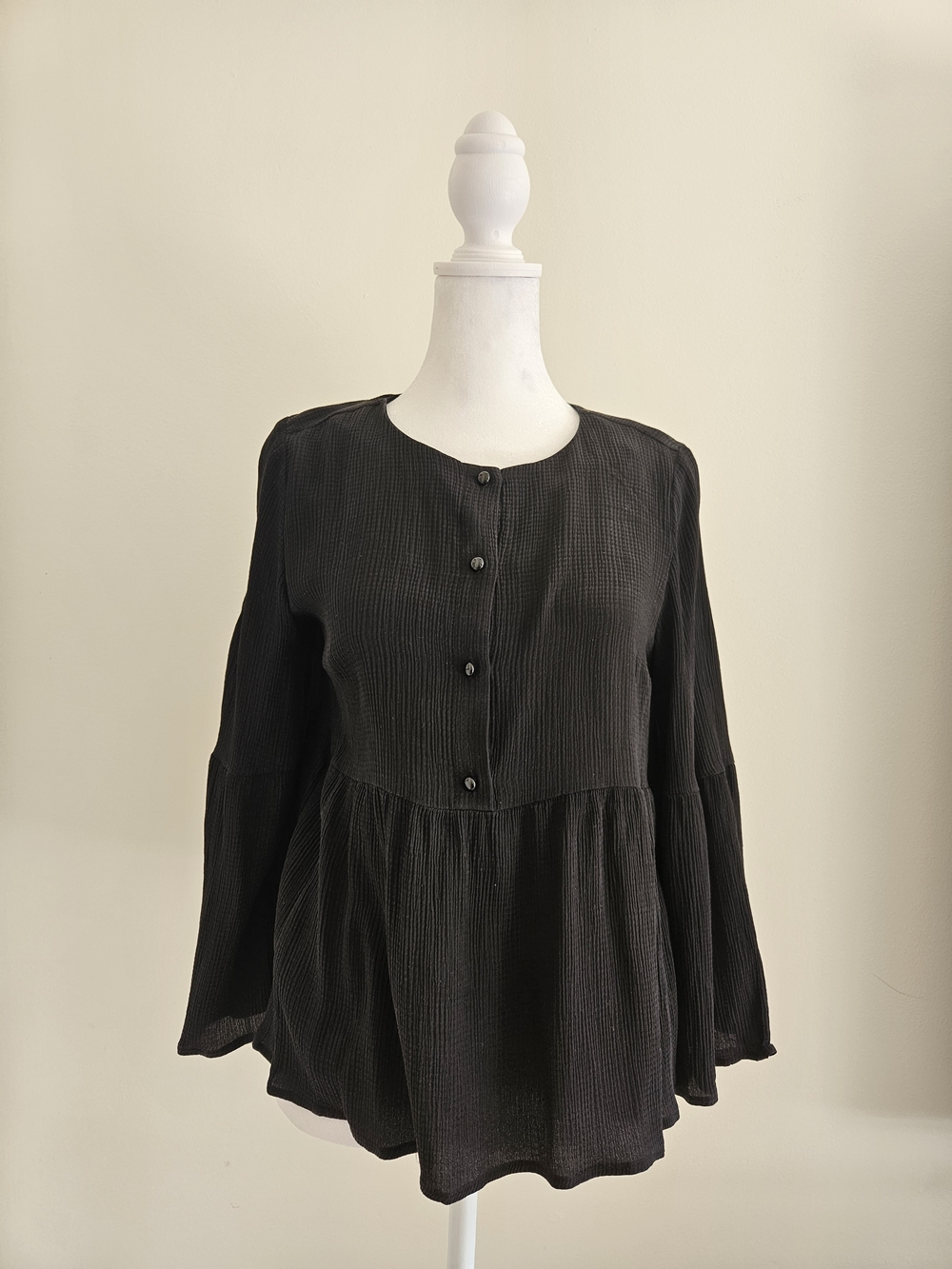 Sezane Silk Black Blouse